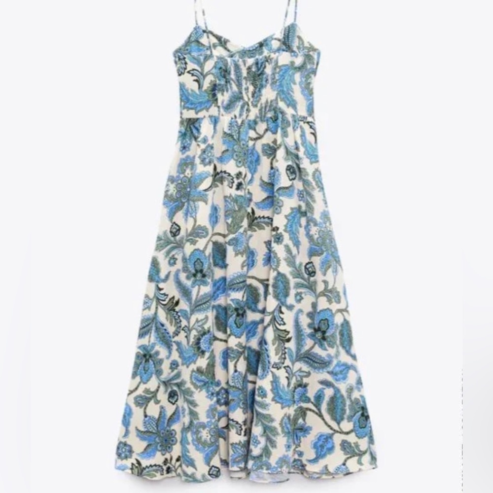ZARA Paisley Printed Midi Dress - Picture 10 of 11